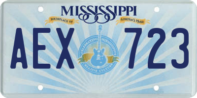 MS license plate AEX723