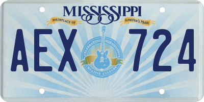 MS license plate AEX724