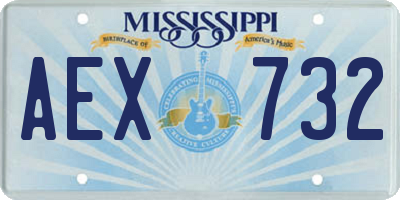 MS license plate AEX732