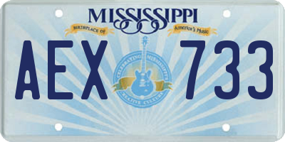 MS license plate AEX733