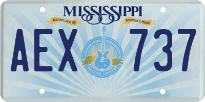 MS license plate AEX737