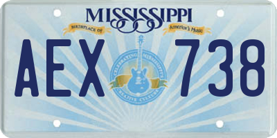 MS license plate AEX738