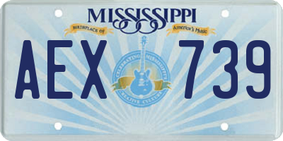 MS license plate AEX739