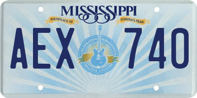 MS license plate AEX740