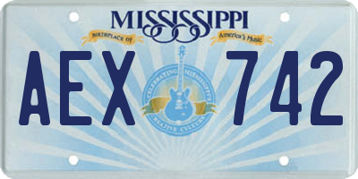 MS license plate AEX742