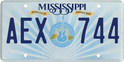 MS license plate AEX744