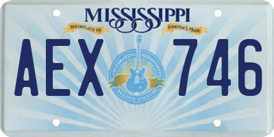 MS license plate AEX746