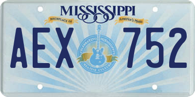 MS license plate AEX752
