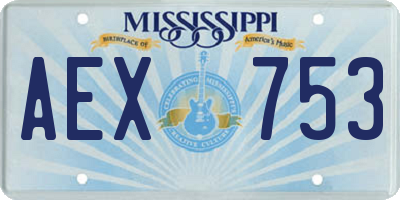 MS license plate AEX753
