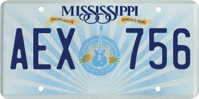 MS license plate AEX756