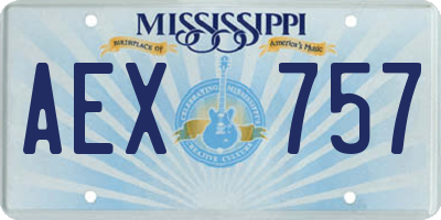 MS license plate AEX757