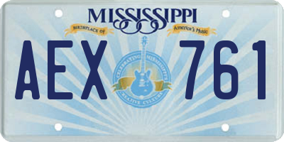 MS license plate AEX761