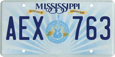 MS license plate AEX763
