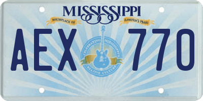 MS license plate AEX770