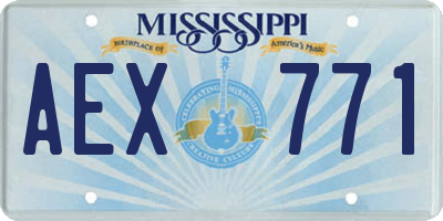 MS license plate AEX771