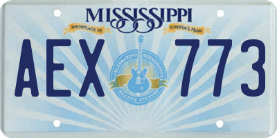 MS license plate AEX773