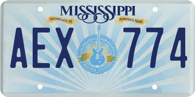 MS license plate AEX774