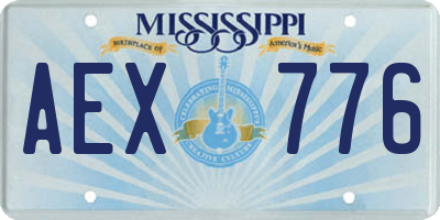 MS license plate AEX776