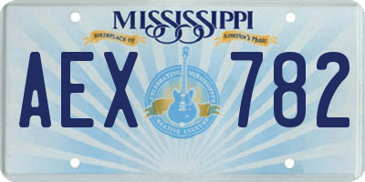 MS license plate AEX782