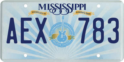 MS license plate AEX783
