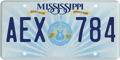 MS license plate AEX784