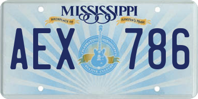 MS license plate AEX786