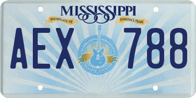 MS license plate AEX788