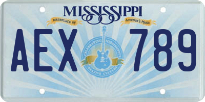 MS license plate AEX789