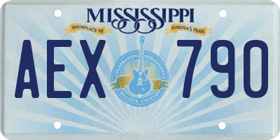 MS license plate AEX790