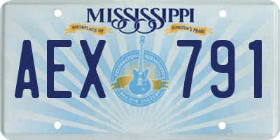 MS license plate AEX791