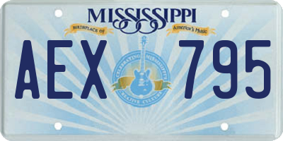 MS license plate AEX795