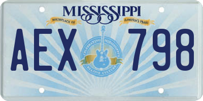 MS license plate AEX798
