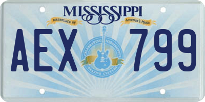 MS license plate AEX799