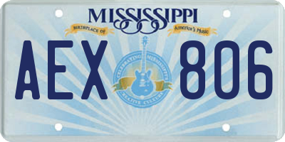 MS license plate AEX806