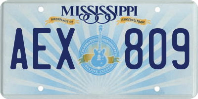 MS license plate AEX809