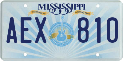 MS license plate AEX810