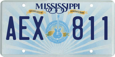 MS license plate AEX811