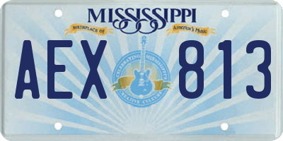 MS license plate AEX813