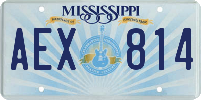 MS license plate AEX814