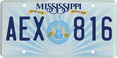 MS license plate AEX816
