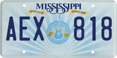 MS license plate AEX818