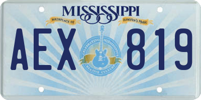 MS license plate AEX819