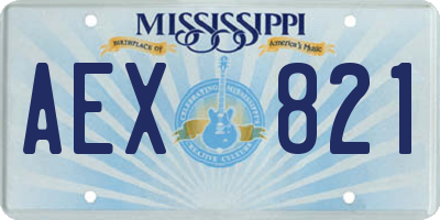 MS license plate AEX821