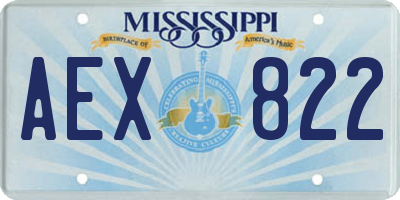 MS license plate AEX822