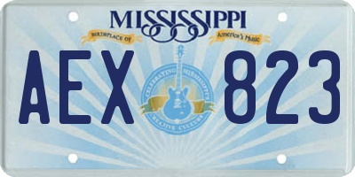 MS license plate AEX823