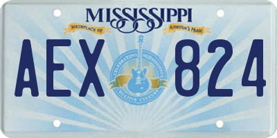 MS license plate AEX824