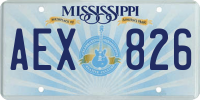 MS license plate AEX826