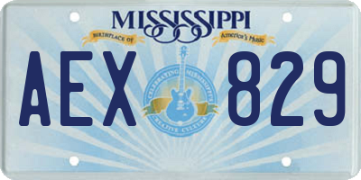 MS license plate AEX829
