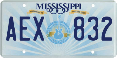 MS license plate AEX832