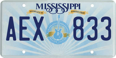 MS license plate AEX833
